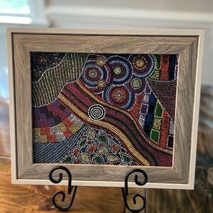 Hand painted dot mandala style frame included